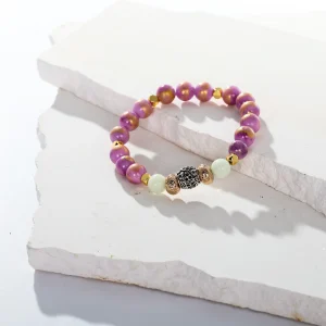 Golden Orchid Bracelet - Glow in Dark Beads