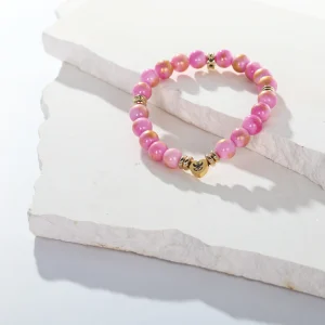 Pink Aura Heart Bracelet