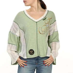 Sage Lace Drift Sweater