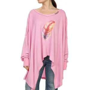 Blush Feather Flow Sweater