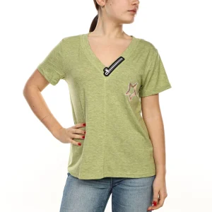 Utility Zip Star V Neck Tee